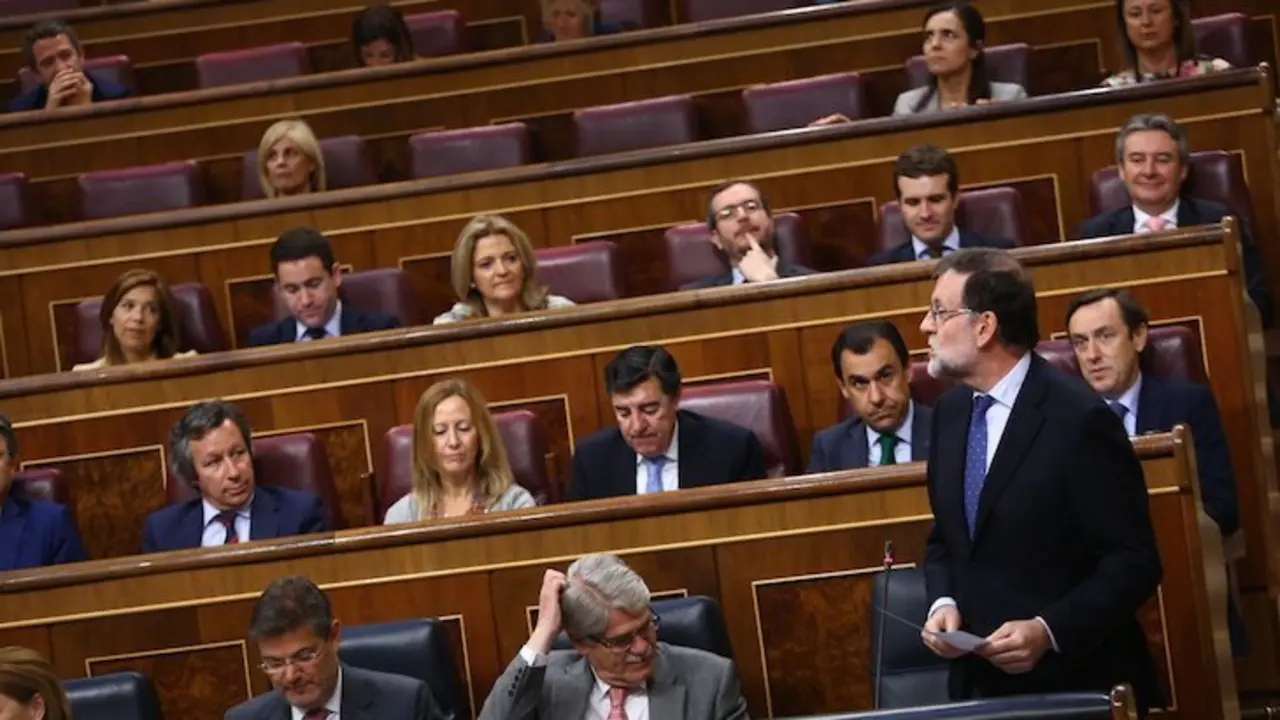 Mariano Rajoy durante su intervenci&oacute;n en el Congreso. / Twitter