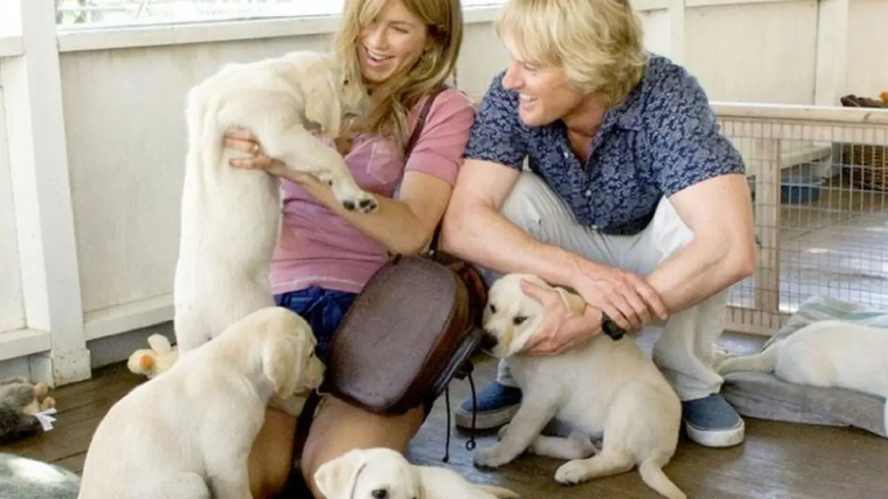 Jennifer Aniston, actriz y Owen Wilson, actor; en Marley and me. 20th Century Fox.