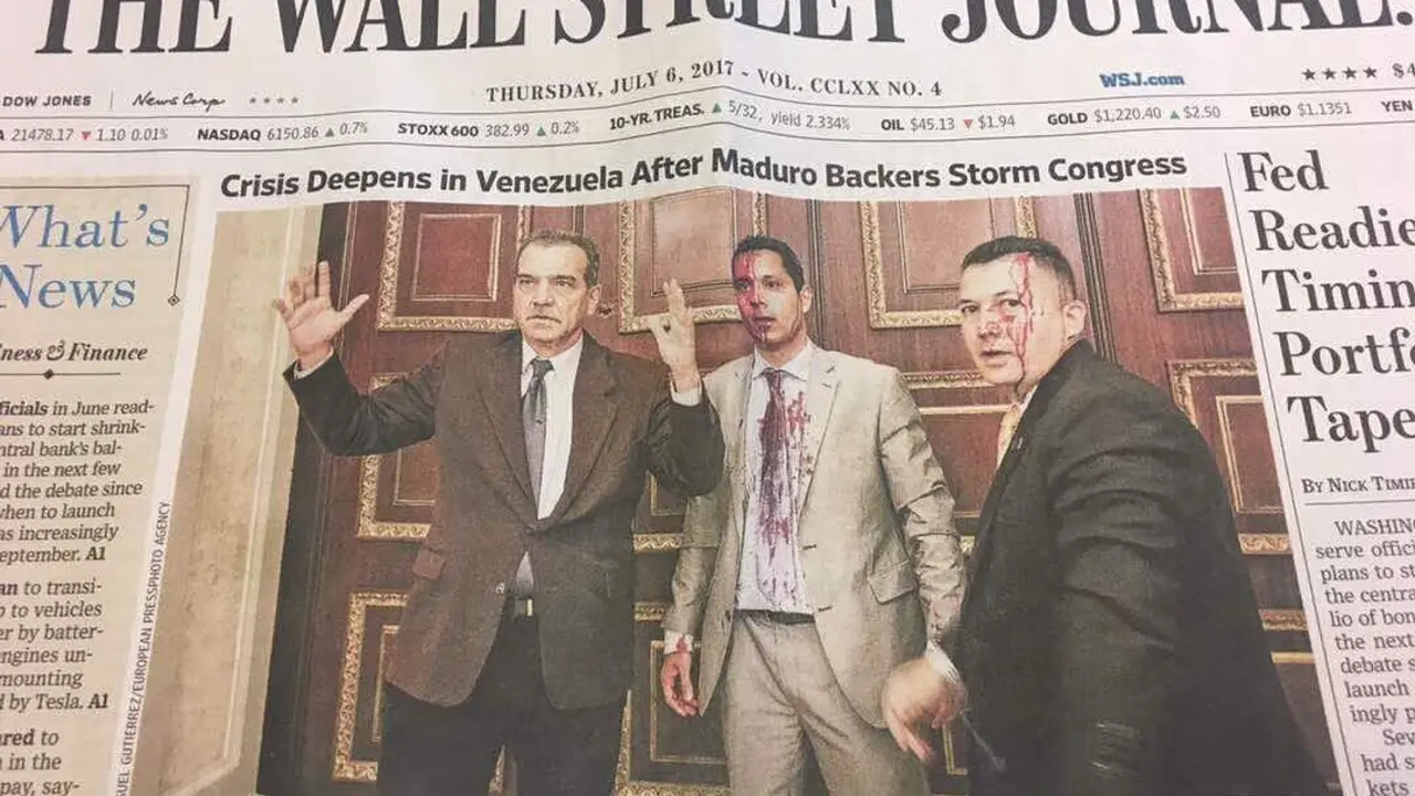 Primera p&aacute;gina de The Wall Street Journal.