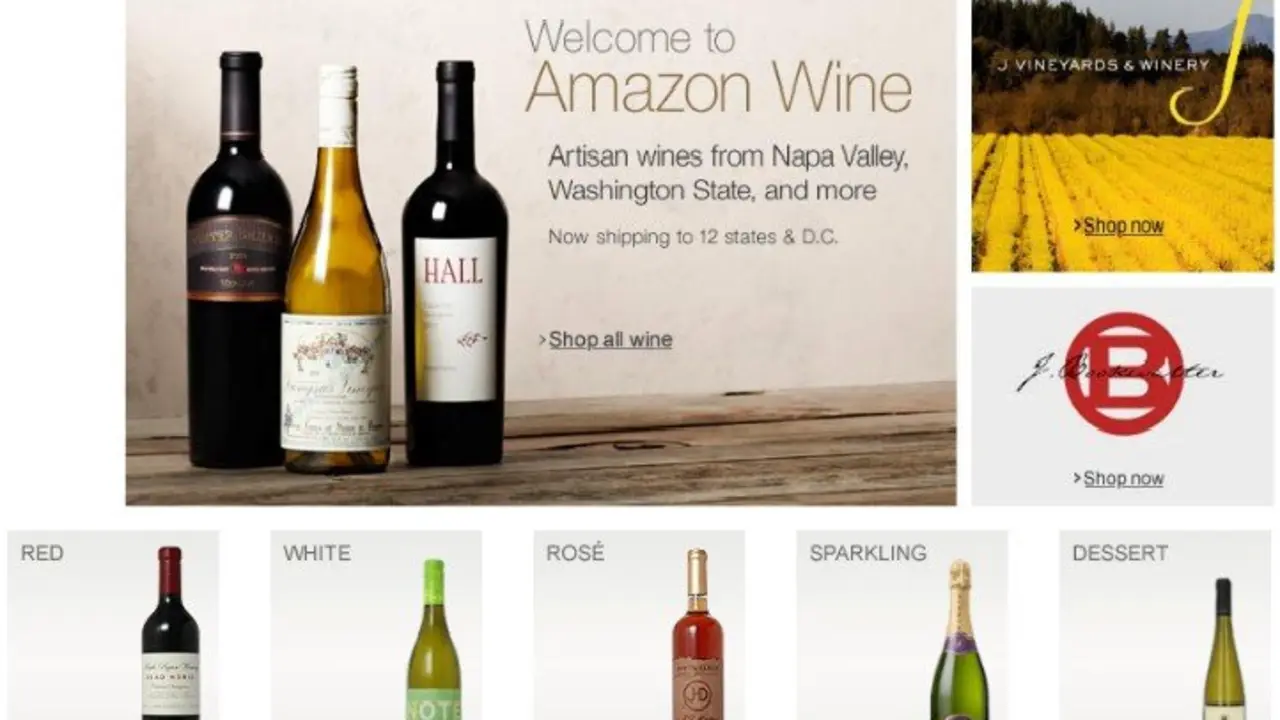 Captura de la p&aacute;gina principal de Amazon Wine. / Amazon