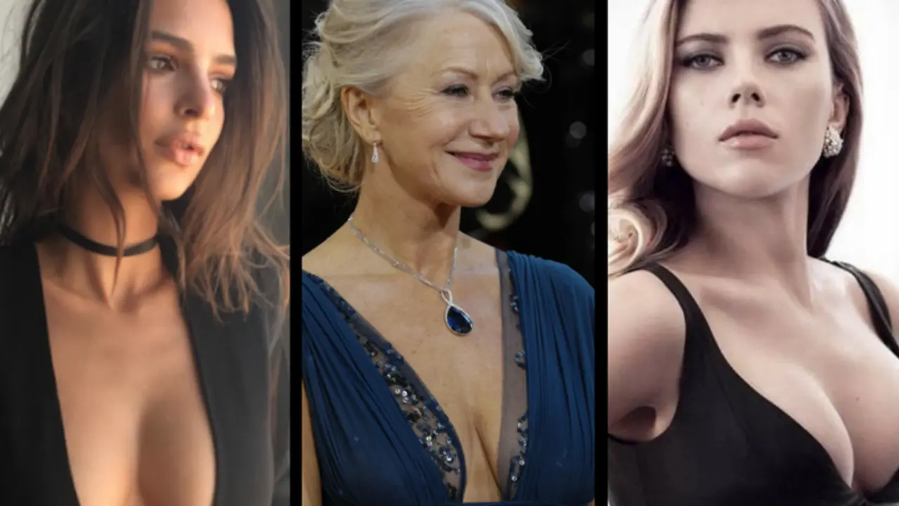 Emily Ratajkowski, actriz, Helen Mirren, actriz, y Scarlett Johansson, actriz. RR SS.