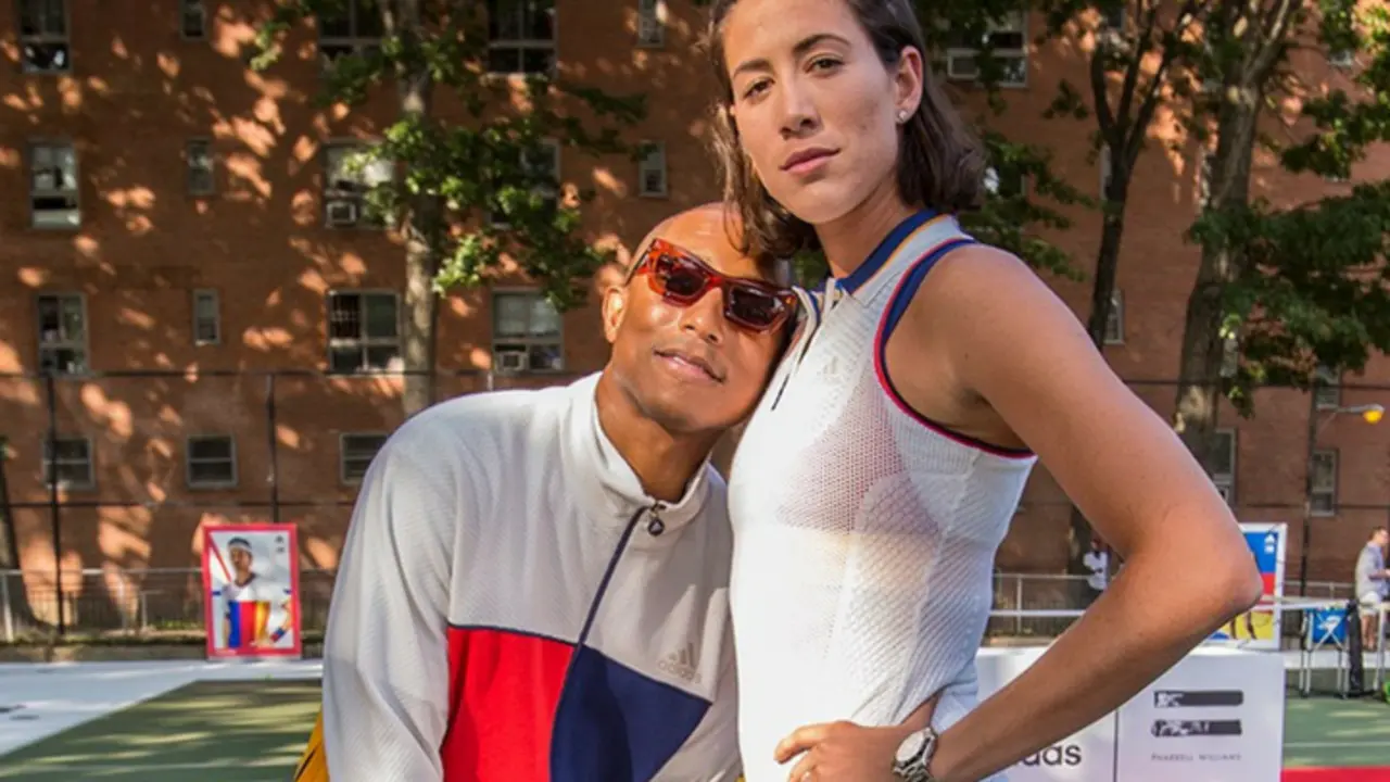 Pharrell Williams, cantante, y Garbi&ntilde;e Muguruza, tenista. Instagram.