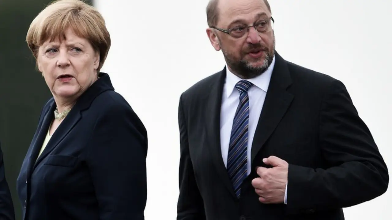 Angela Merkel y Martin Schulz. / RRSS