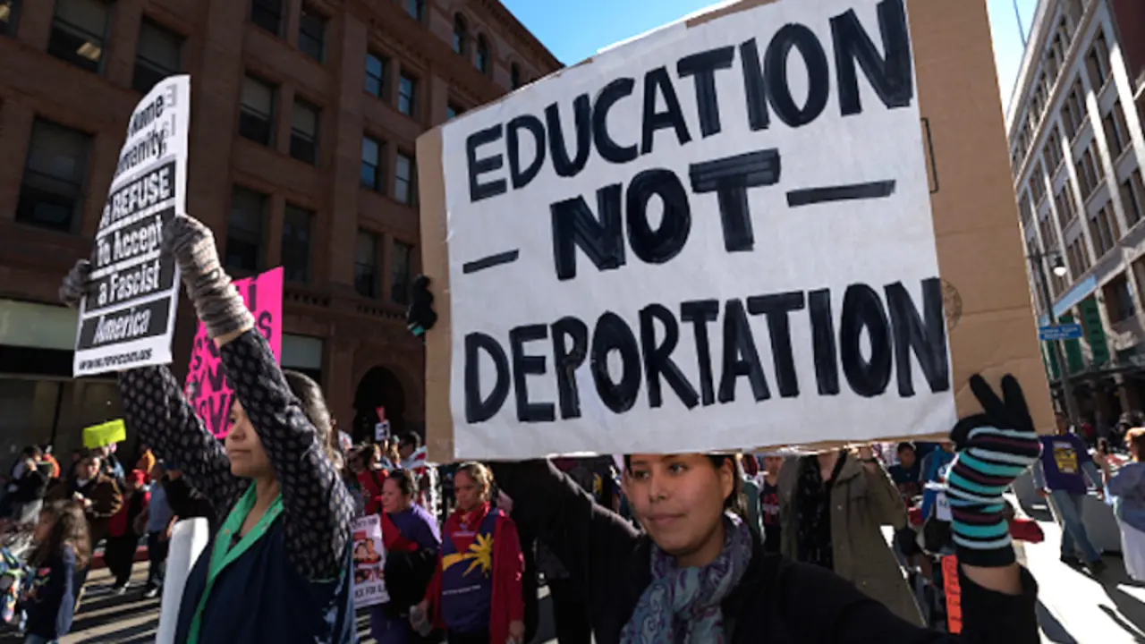 Protesta estadounidense contra reforma migratoria. RR SS