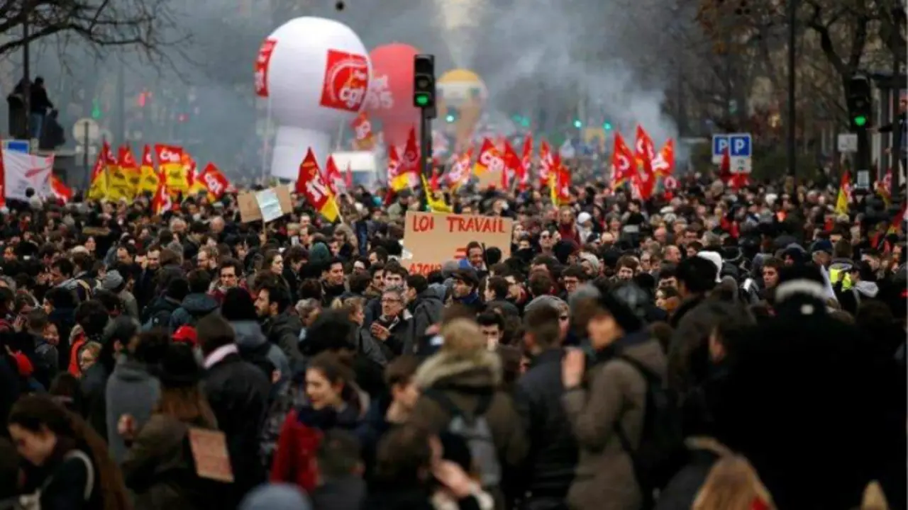 Protestas en Fracia contre refoma laboral. Twitter