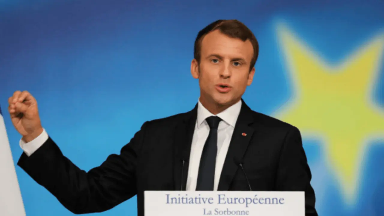 Emmanuel Macron, presidente de Francia, en su discurso desde la Universidad de la Sorbona, Par&iacute;s. Sputnik Mundo