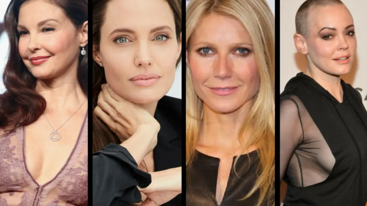 Ashley Judd, actriz, Angelina Jolie, actriz, Gwyneth Paltrow, actriz, Y Rose McGowan, actriz. RR SS.