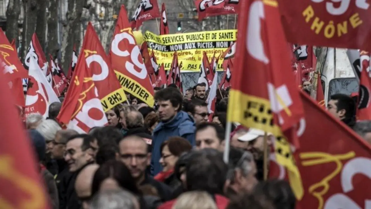 Protesta en Francia contra la reforma laboral de Macron. Twitter