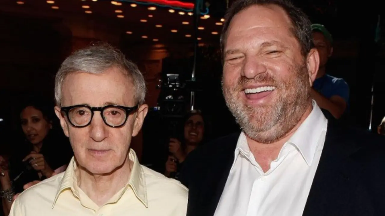 Woody Allen junto a Harvey Weinstein. / nme.com