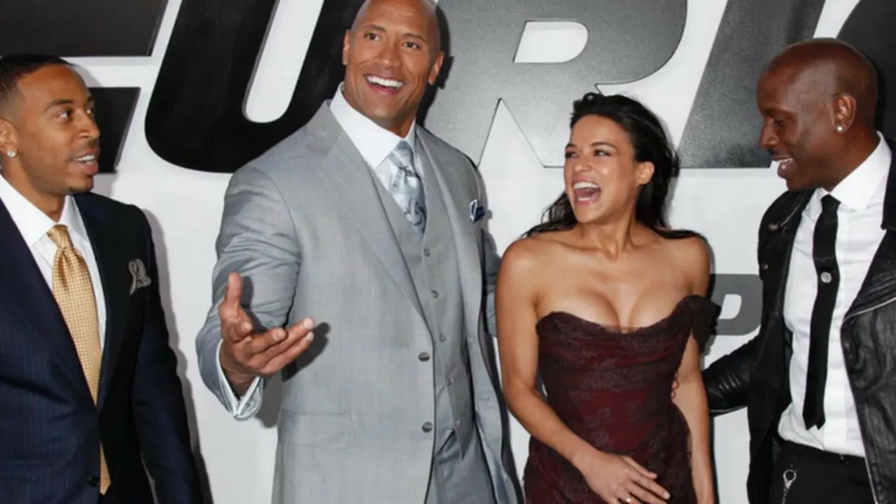 Ludacris, rapero y actor; Dwayne Johnson, actor; Michelle Rodr&iacute;guez, actriz, y Tyrese Gibson, actor. Pinterest.
