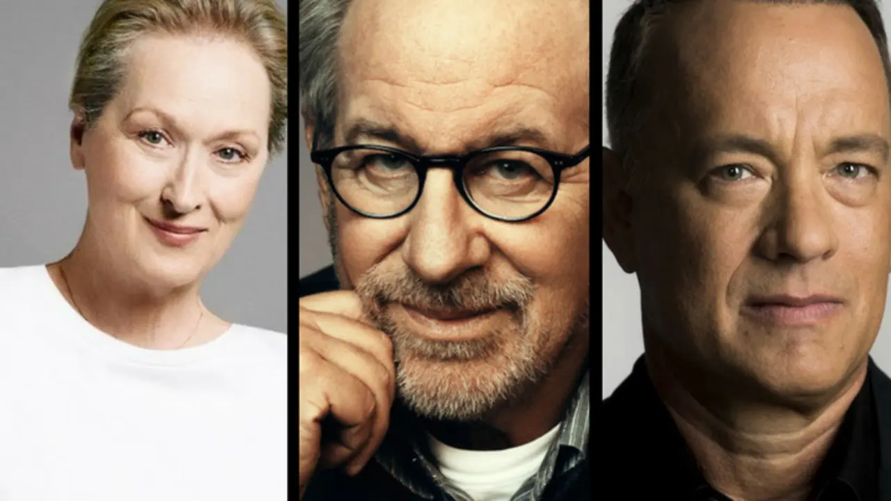 Meryl Streep, actriz; Steven Spielberg, director; y Tom Hanks, actor. RR SS.