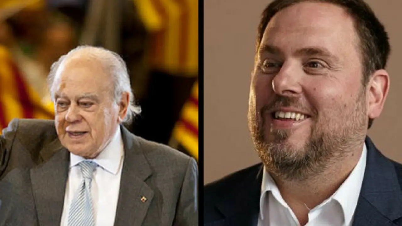 Jordi Puyol, pol&iacute;tica, y Oriol Junqueras, pol&iacute;tico. Twitter.