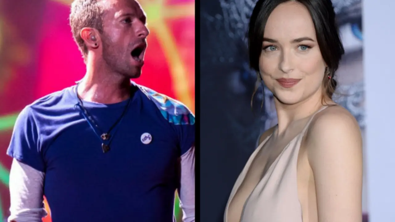 Chris Martin, cantante, y Dakota Johnson, actriz. Pinterest.