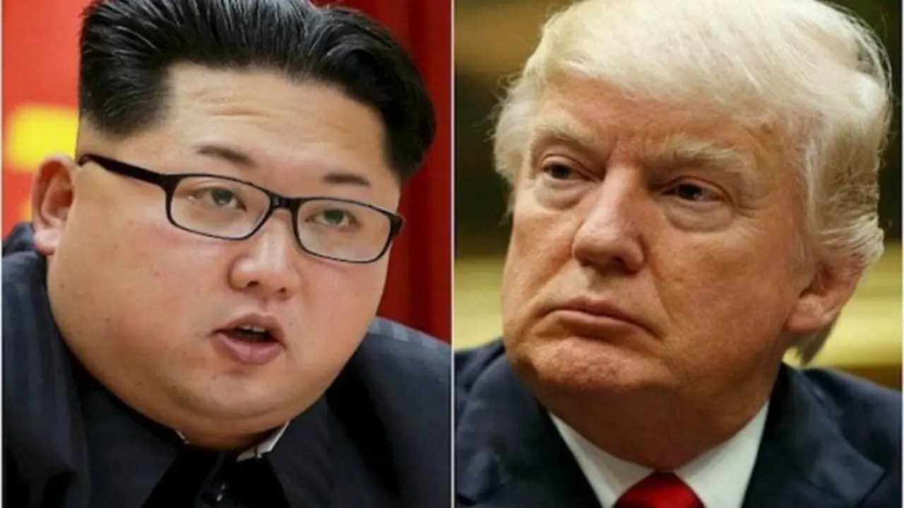 Kim Jong Un, l&iacute;der supremo de Corea del Norte, y Donald Trump, presidente de Estados Unidos. / mronline.org