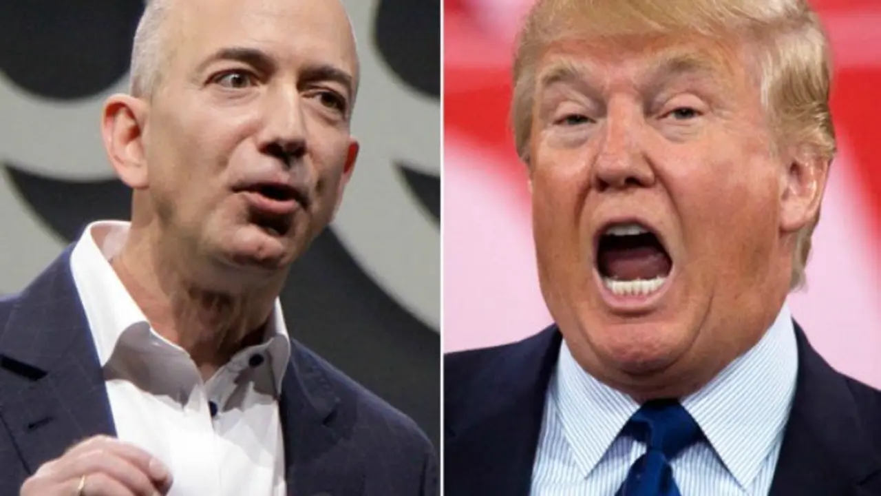 Jeff Bezos, fundador de Amazon; Donald Trump, presidente de Estados Unidos. RR SS