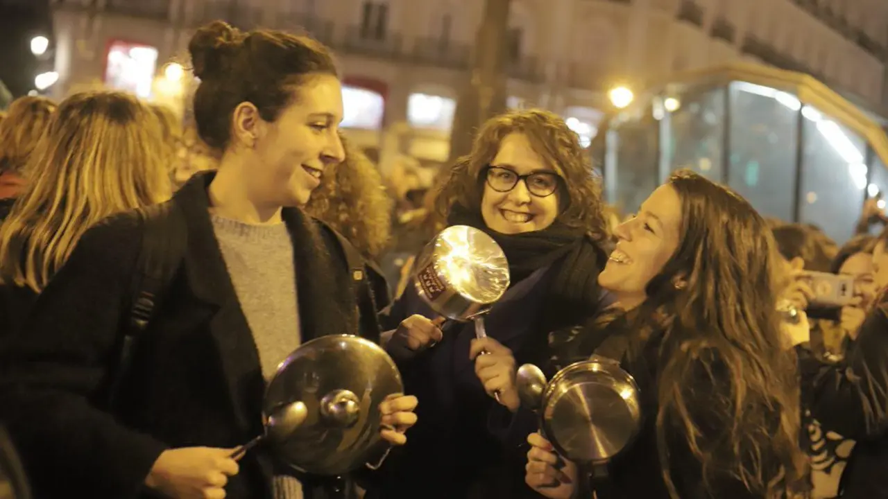 Una protesta de mujeres en el 8-M, en Madrid. / #Huelga8Marzo