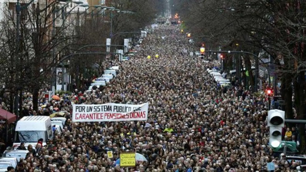 Manifestaci&oacute;n de pensionistas en Bilbao.