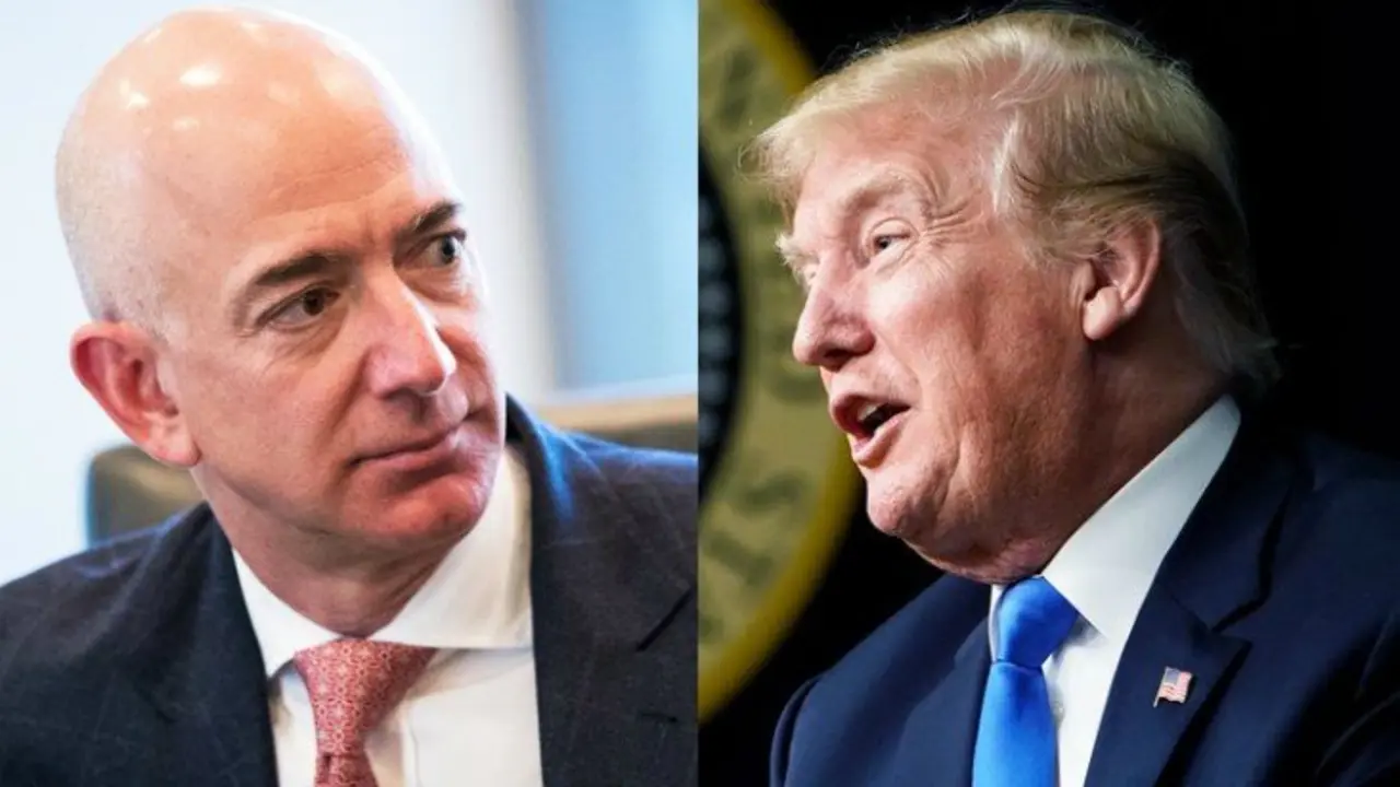 Jeff Bezos, fundador de Amazon; y Donald Trump, presidente de Estados Unidos. RR SS