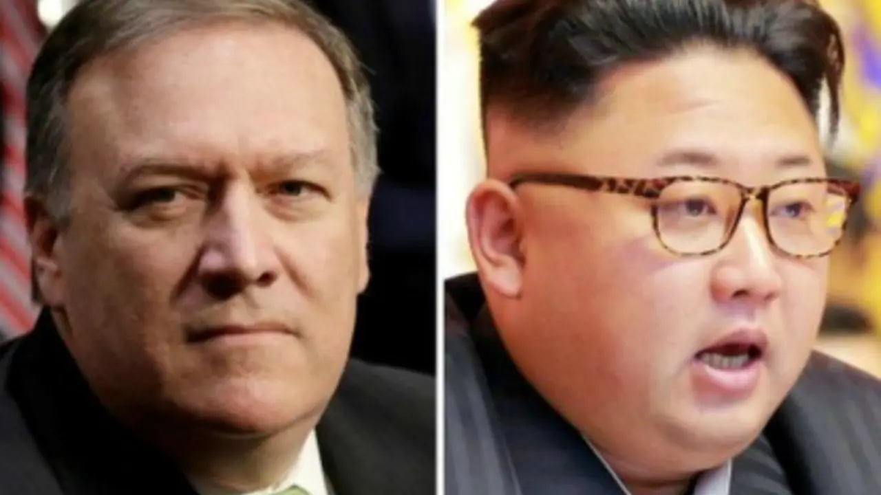 Mike Pompeo, director de la CIA y Kim Jong Un, lider supremo de Corea del Norte. RR SS