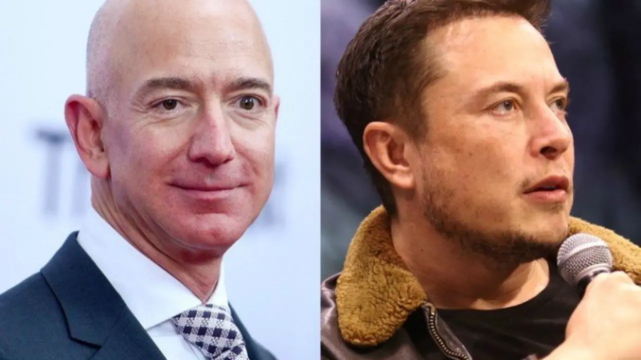 Jeff Bezos, fundador de Amazon y Elon Musk, fundador de Tesla. RR SS