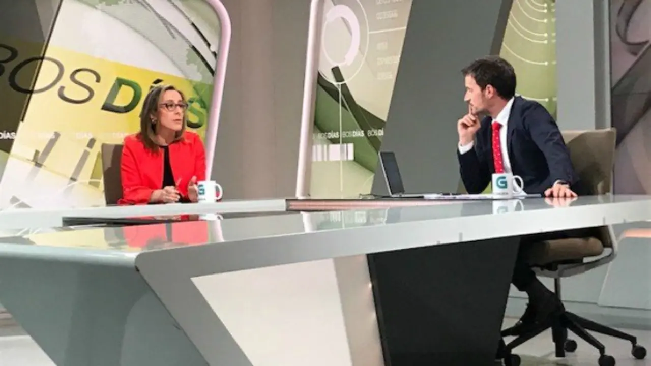 Ethel Vazquez durante la entrevista con Marcos Sueiro. / CRTVG
