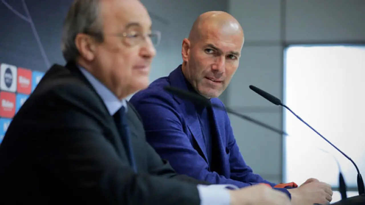 Florentino P&eacute;rez junto a Zinedine Zidane. / RR SS