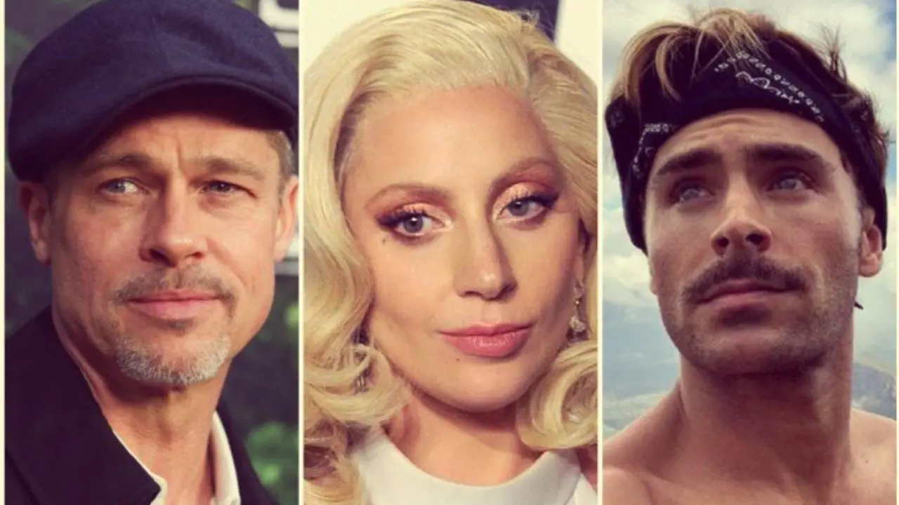 Brad Pitt, actor; Lady Gaga, cantante; Zac Efron, actor. RR SS 