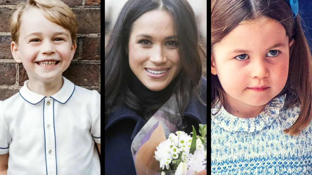 Pr&iacute;ncipe George, Meghan de Sussex y la princesa Charlotte. Instagram.
