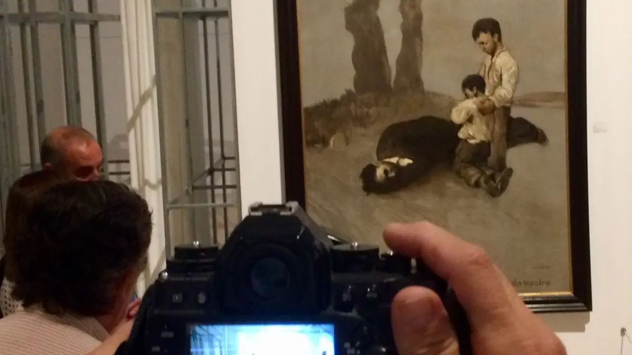 El cuadro A derradeira lecci&oacute;n do mestre, de Castelao, en la Ciudad de la Cultura. / Xurxo Lobato
