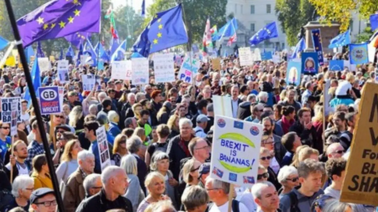 Manifestaci&oacute;n en Londres por el Brexit. / RRSS.