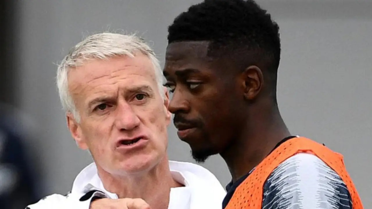 Didier Deschamps, entrenador, y Ousmane Demb&eacute;l&eacute;, futbolista. / Sport.