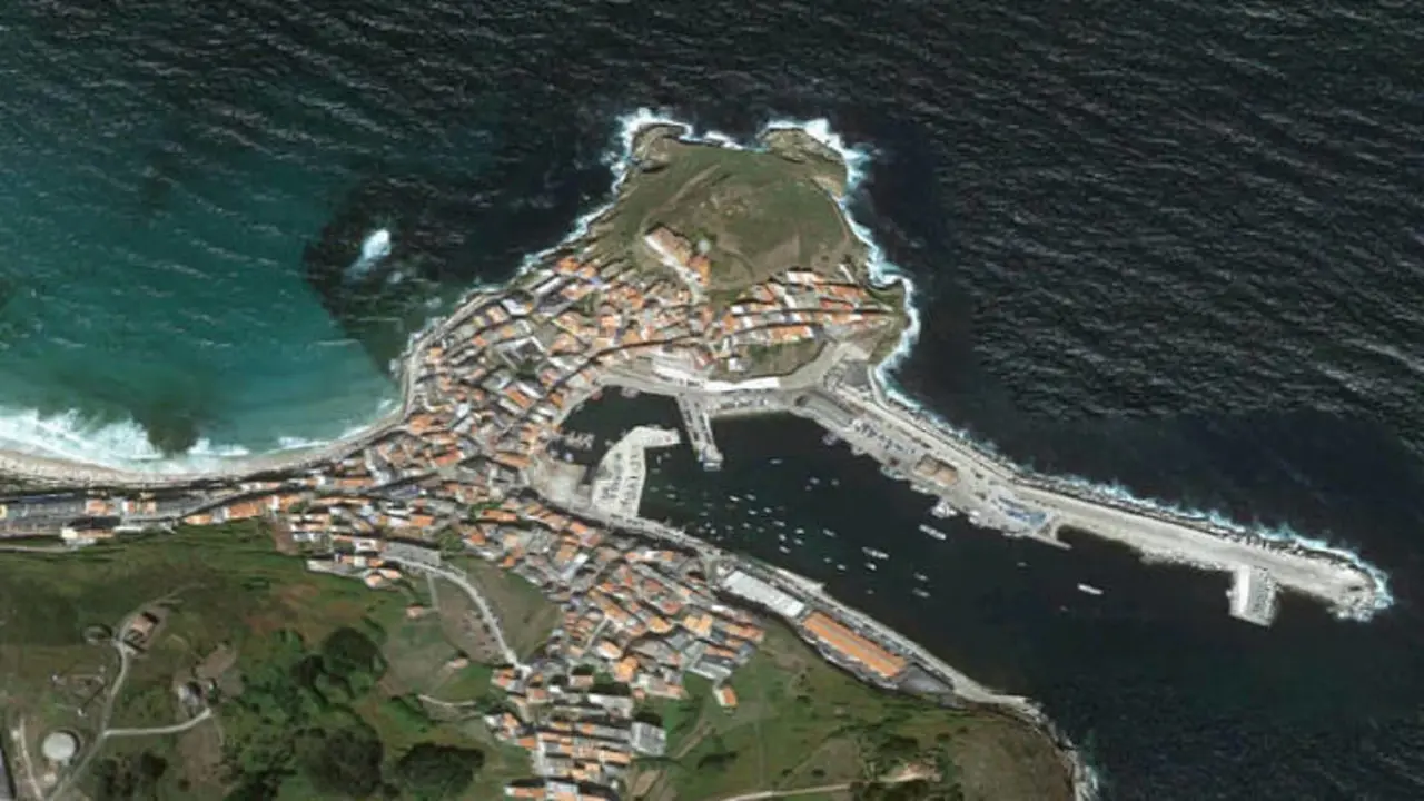 Imagen aérea de la localidad de Malpica (A Coruña).