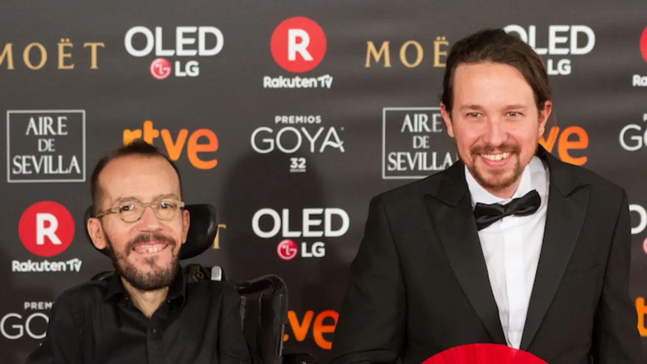 Pablo Echenique y Pablo Iglesias en los pasados Premios Goya 2018. / Wikipedia