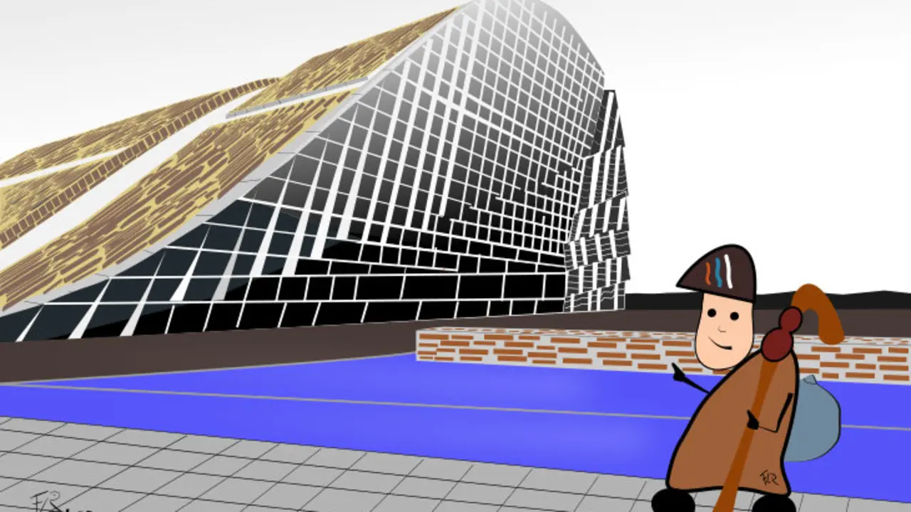 Peregrino en la Ciudad de la Cultura. / FrAn LaREo para Mundiario