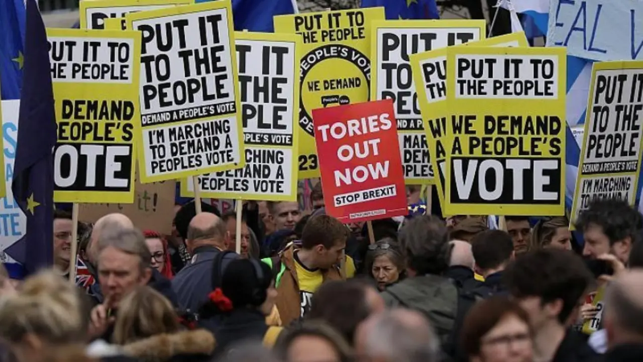 Manifestaci&oacute;n en Londres por el Brexit.