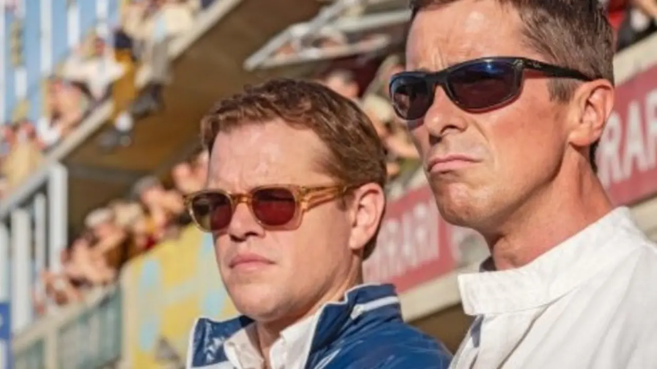 Christian Bale y Matt Damon en la pel&iacute;cula Ford vs. Ferrari. / Collider.