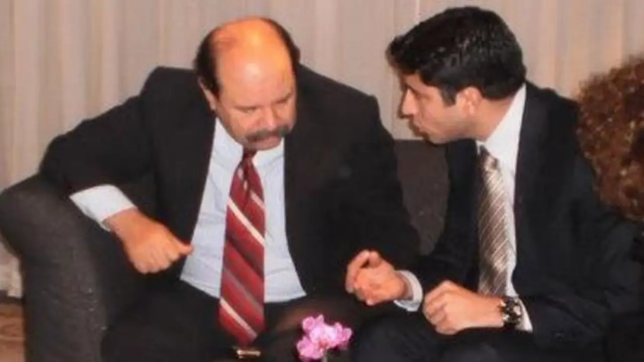 El secretario general del CCME, Boussouf, a la izquierda, con Jalal Nali.