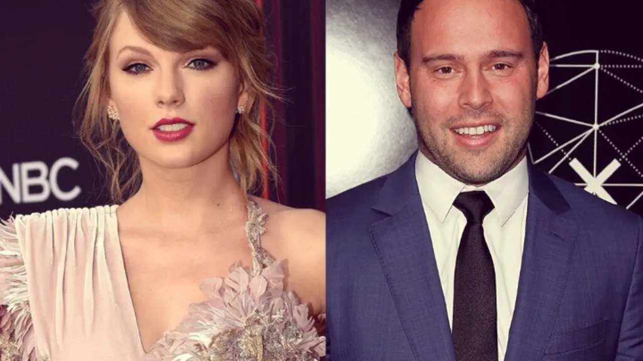 Taylor Swift, cantante; y Scooter Braun, manager. / RR SS