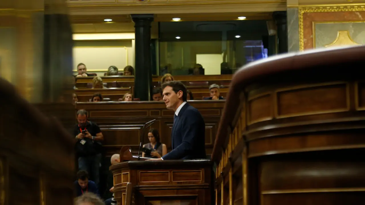 Albert Rivera durante su intervención en la sesión de investidura. / congreso.es
