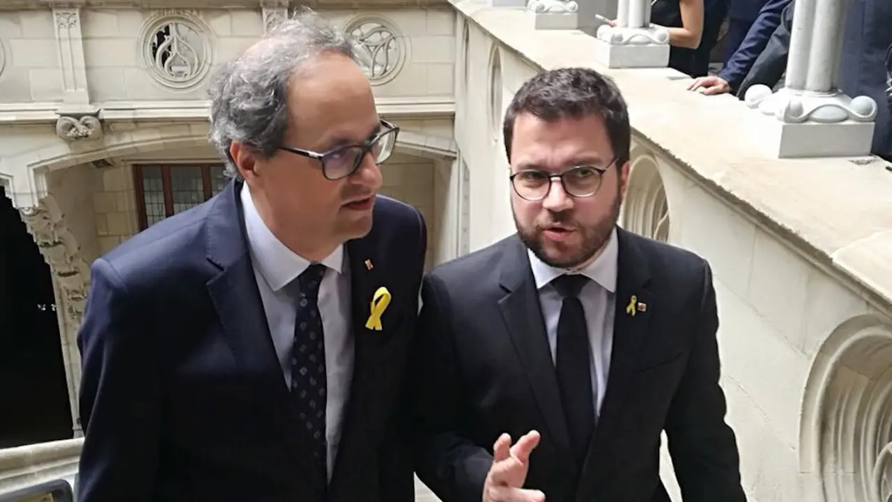 Quim Torrá junto a Pere Aragonés, vicepresidente del Govern. / Imagen de archivo FB Pere Aragon&eacute;s