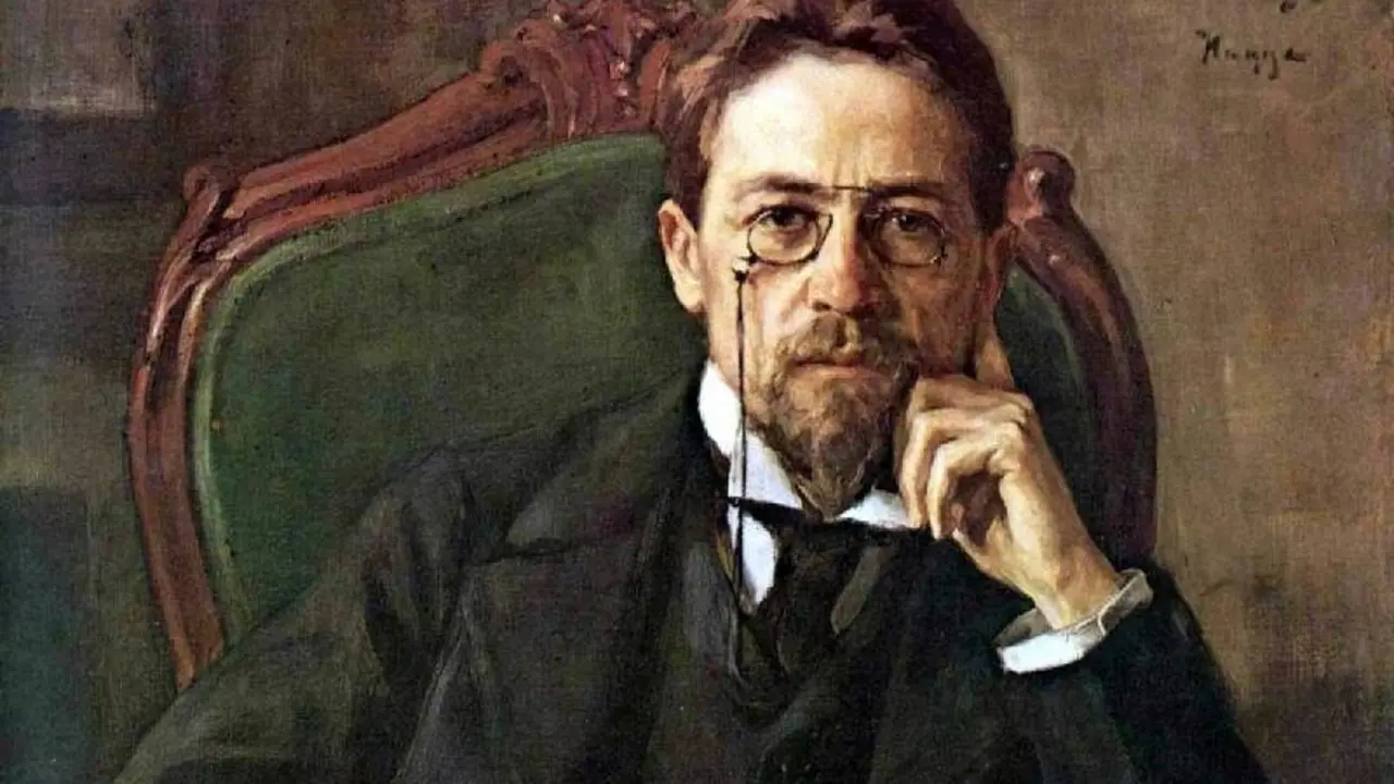 Ant&oacute;n Ch&eacute;jov. Detalle. Pintura de Osip Braz. 1898.