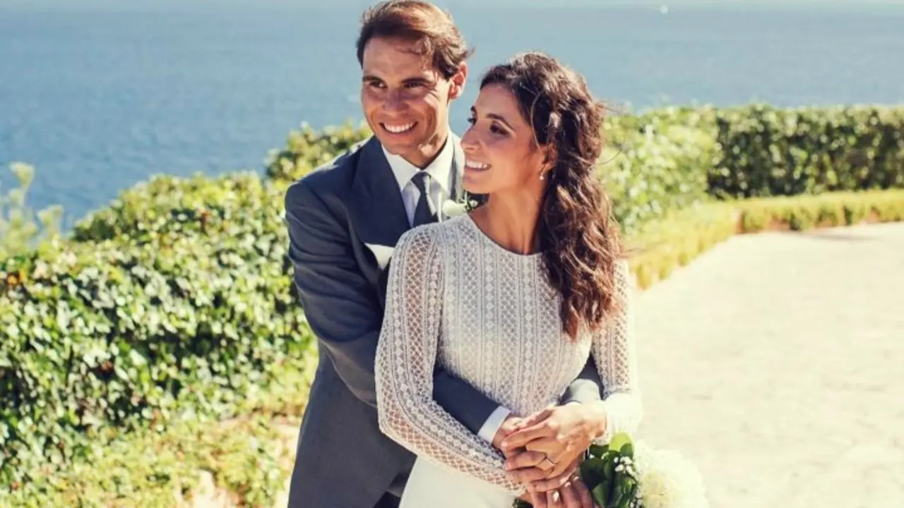 Rafa Nadal y Mery Perell&oacute;, en su boda. Fundaci&oacute;n Rafa Nadal.