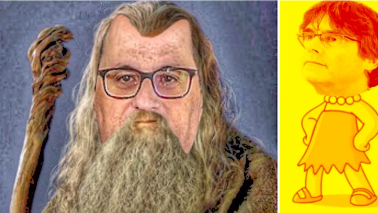 Torra caracterizado de Gandalf y Puigdemont de Lisa en un montaje de Twitter.