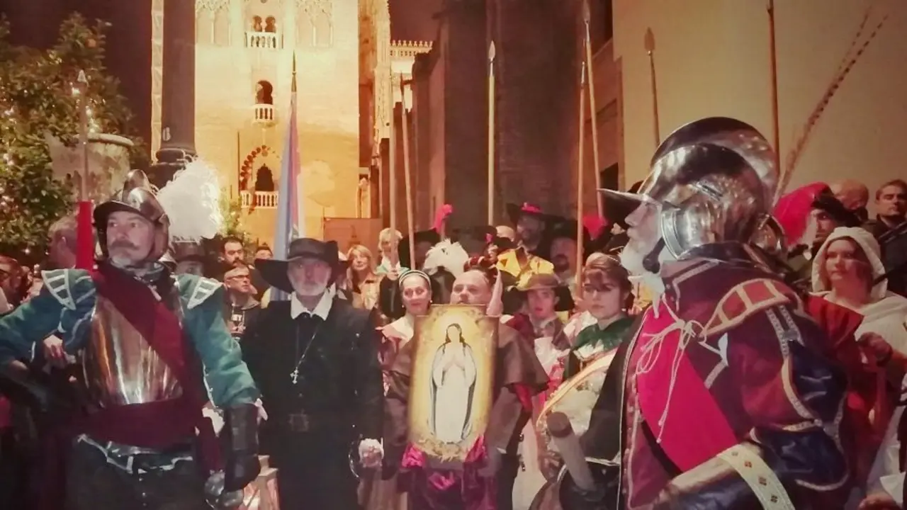 El tercio de Olivares recreando el Milagro de Empel