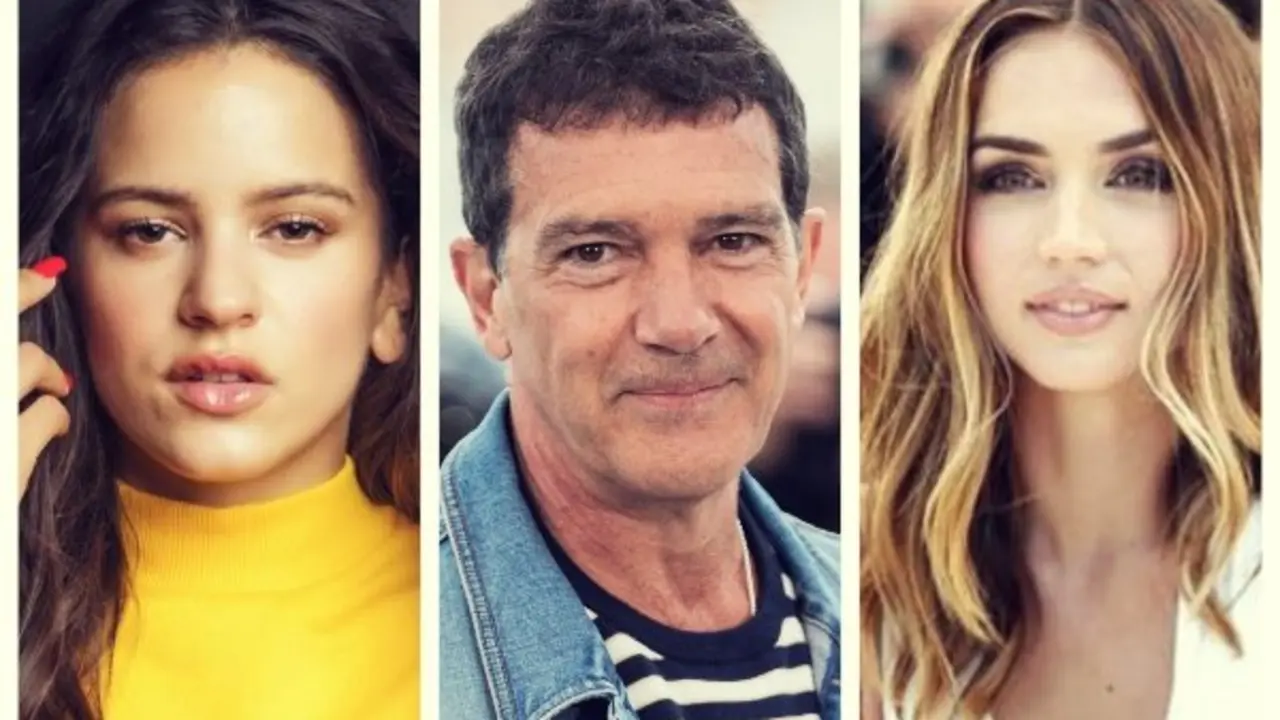 Rosal&iacute;a, Antonio Banderas y Ana de Armas. RR SS