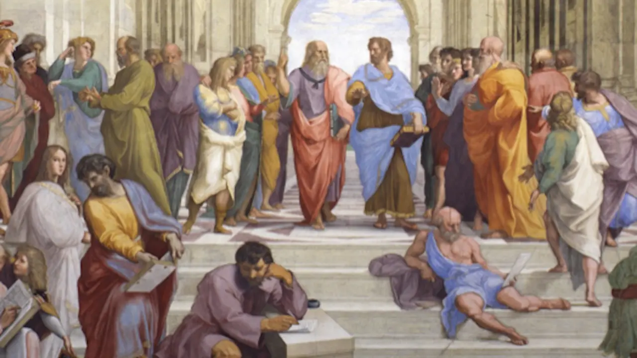 Rafael Sanzio (1510-1511): La escuela de Atenas (fresco). Museos Vaticanos.