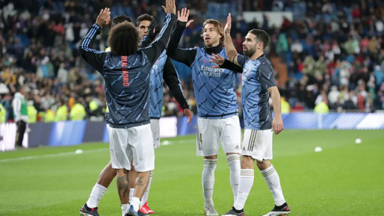 Jugadores del Real Madrid previo a un partido_opt