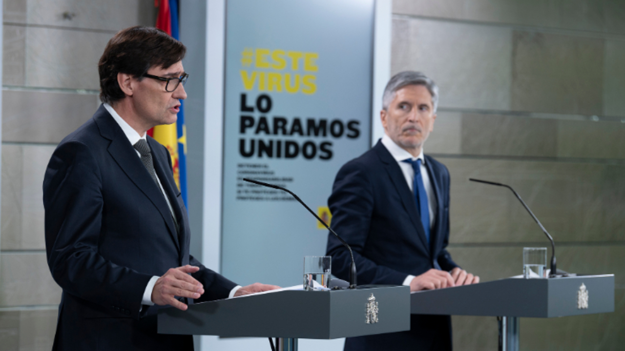 El Ministro de Sanidad Salvador Illa y el ministro del Interior, Fernando Grande-Marlaska. / Lamoncloa.gob.ve