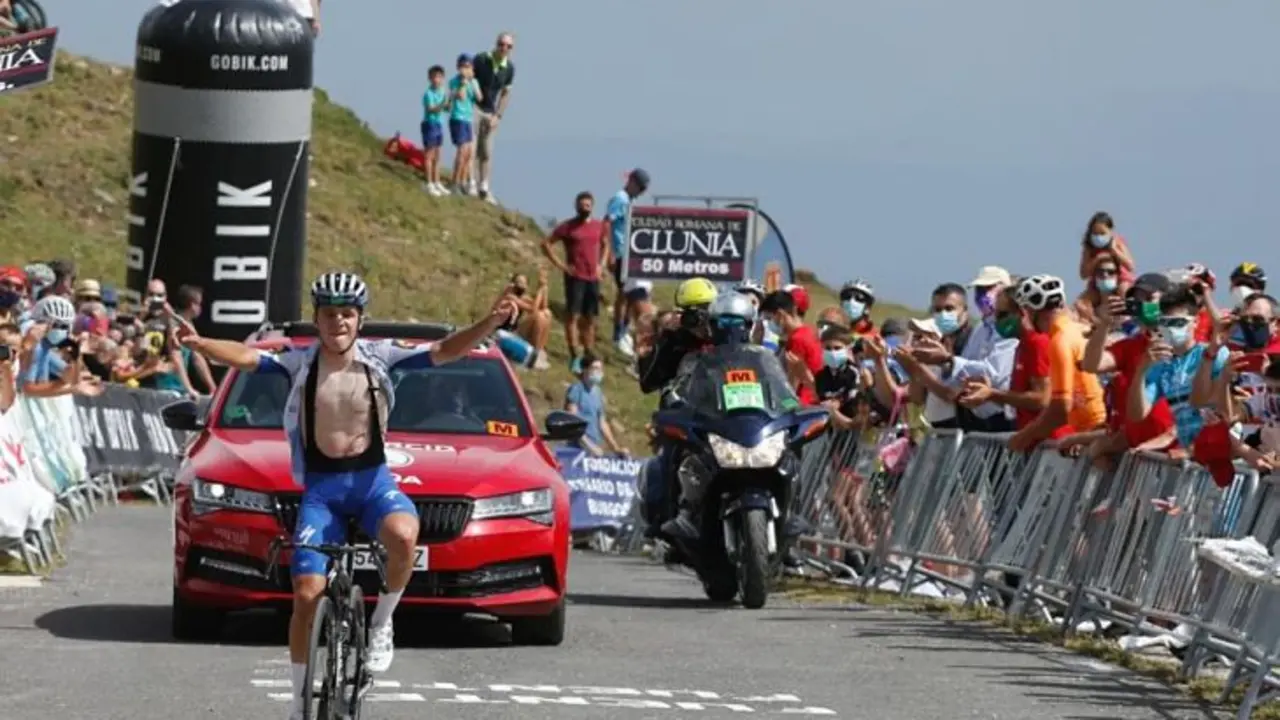 Remco Evenepoel vencedor de la tercera etapa de la Vuelta a Burgos. / RRSS
