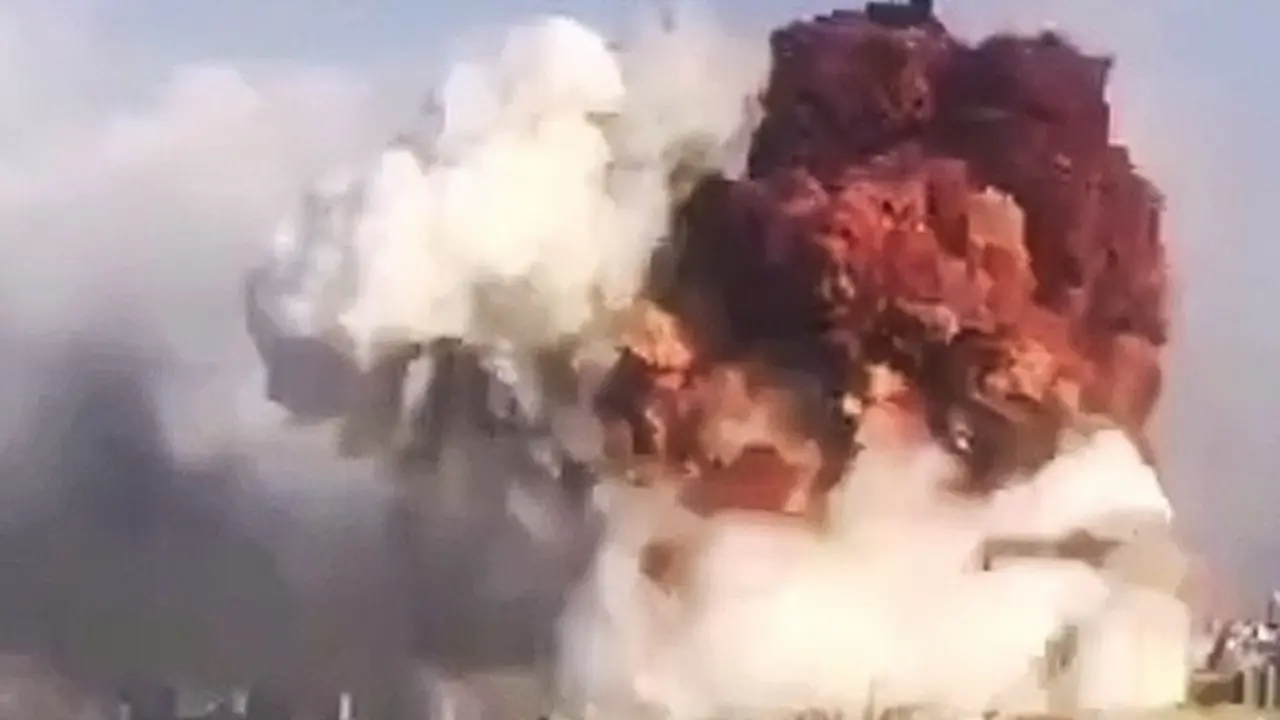 Explosi&oacute;n en Beirut. Captura de v&iacute;deo - RR SS.